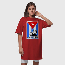 Футболка женская-платье Fidel: Viva, Cuba!, цвет: красный — фото 2
