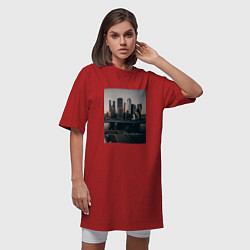 Футболка женская-платье Moscow City, цвет: красный — фото 2