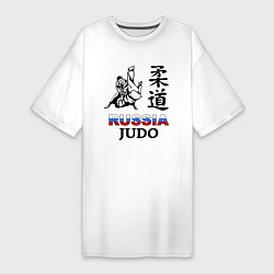 Футболка женская-платье Russia Judo, цвет: белый