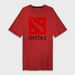 Футболка женская-платье Dota 2: Logo, цвет: красный