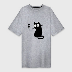 Женская футболка-платье Кот и рыба