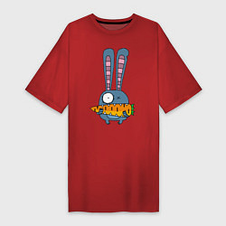 Женская футболка-платье Заяц с морковкой
