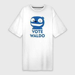 Футболка женская-платье Vote Waldo, цвет: белый