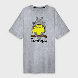Женская футболка-платье Тоторо на бревне