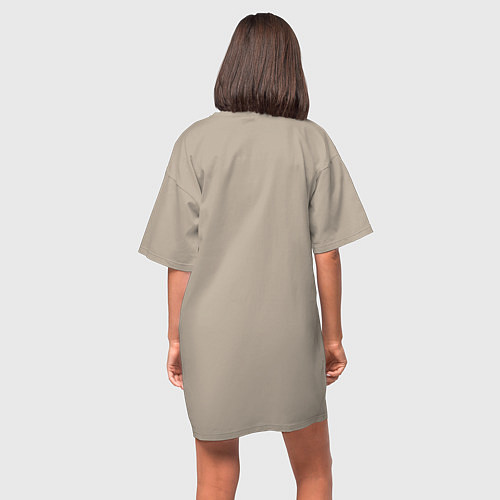 Женская футболка-платье QR-code-kote / Миндальный – фото 4