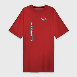 Футболка женская-платье Lifan с лого, цвет: красный
