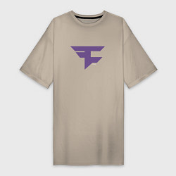 Футболка женская-платье Faze Clan Ultraviolet, цвет: миндальный