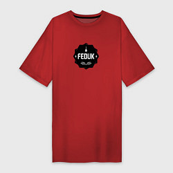 Футболка женская-платье Feduk, цвет: красный