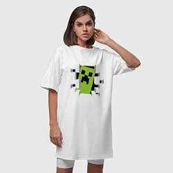 Футболка женская-платье Crash Minecraft, цвет: белый — фото 2