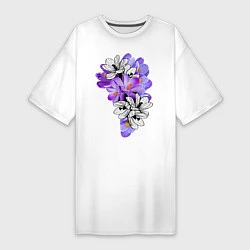 Футболка женская-платье Krokus Flower, цвет: белый