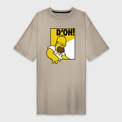 Футболка женская-платье Homer D'OH!, цвет: миндальный