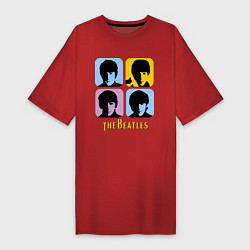 Футболка женская-платье The Beatles: pop-art, цвет: красный