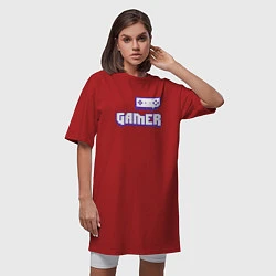 Футболка женская-платье Twitch Gamer, цвет: красный — фото 2