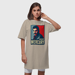 Футболка женская-платье Freddie Mercury, цвет: миндальный — фото 2
