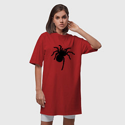 Футболка женская-платье Черный паук, цвет: красный — фото 2