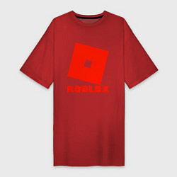Футболка женская-платье Roblox Logo, цвет: красный