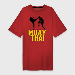Футболка женская-платье Muay Thai, цвет: красный