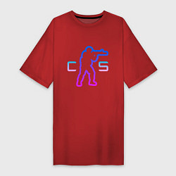 Женская футболка-платье CS - логотип с бойцом