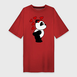 Женская футболка-платье Поцелуй панды: для нее