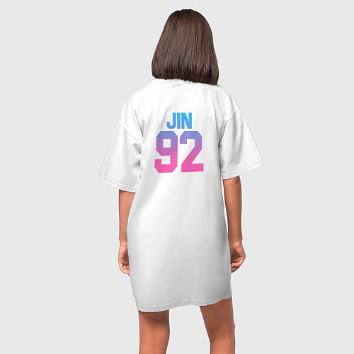 Женская футболка-платье BTS: Neon Jin / Белый – фото 4