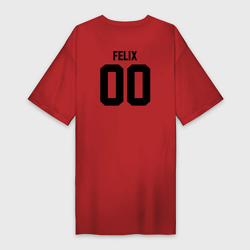 Женская футболка-платье STRAY KIDS FELIX / Красный – фото 2