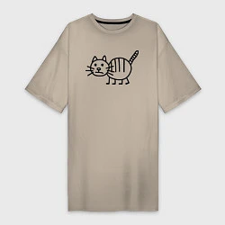 Женская футболка-платье Рисунок кота