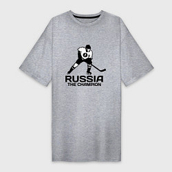 Женская футболка-платье Russia: Hockey Champion
