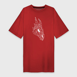 Женская футболка-платье Череп дракона