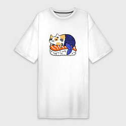 Женская футболка-платье Sushi Cat