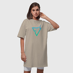 Футболка женская-платье Liquid Triangle, цвет: миндальный — фото 2
