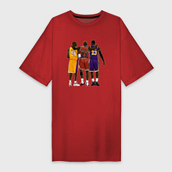 Футболка женская-платье Kobe, Michael, LeBron, цвет: красный