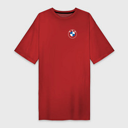 Футболка женская-платье BMW LOGO 2020, цвет: красный