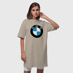 Футболка женская-платье BMW, цвет: миндальный — фото 2