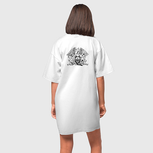 Женская футболка-платье QUEEN / Белый – фото 4