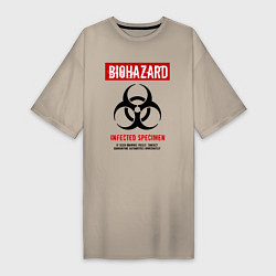 Футболка женская-платье Biohazard, цвет: миндальный