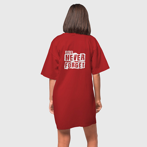Женская футболка-платье Never forget / Красный – фото 4