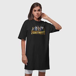 Футболка женская-платье Fortnite Chapter 2, цвет: черный — фото 2