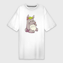 Футболка женская-платье Little Totoro, цвет: белый