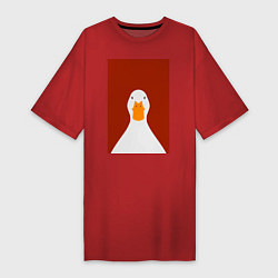Футболка женская-платье Утка, цвет: красный