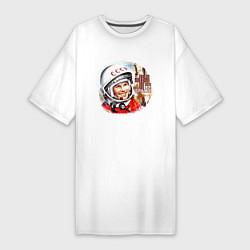 Женская футболка-платье Юрий Гагарин 1