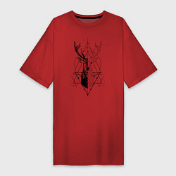 Женская футболка-платье Polygonal deer