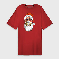 Женская футболка-платье Довольный Санта