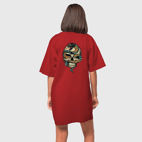 Женская футболка-платье Snake&Skull / Красный – фото 4