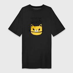 Женская футболка-платье Желтый кот