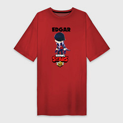 Футболка женская-платье BRAWL STARS EDGAR, цвет: красный