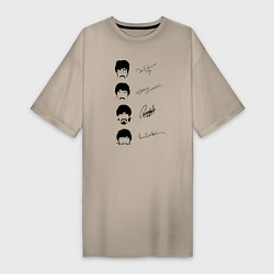 Женская футболка-платье The Beatles автографы