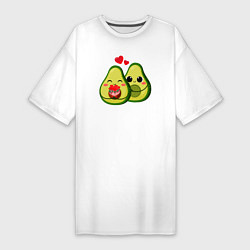 Футболка женская-платье Семья авокадо, цвет: белый