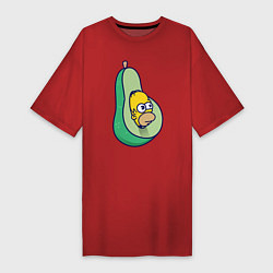 Женская футболка-платье Гомер авокадо