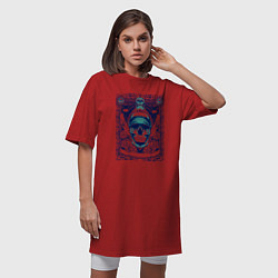 Футболка женская-платье Skull Art, цвет: красный — фото 2