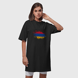 Футболка женская-платье Флаг Армении, цвет: черный — фото 2